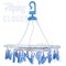 River Plast Plastic Round Cloth Drying Stand Hanger with 24 Clips/pegs, Baby Clothes Hanger Stand, (1 pcs)