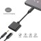 Type-C to 3.5 mm Aux Audio & USB-C Charging Splitter for Jack 2 in1 Adapter Music Headphone Cable