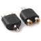 RCA 1 Male to 2 Female Plug Y-Splitter Adapter Audio Video AV Cable Converter (6 pcs)