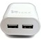 Syska 2.4A Multiport Charger with Detachable Micro USB Cable 0UTPUT 5V2.4A Surge Protection, Compact & Lightweight