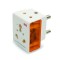 GM 3041 Trio 2 Pin Flex Box 5 Mtr. with Indicator & International Socket & GM 3050 16 Amp 3 Pin MultiPlug Adaptor