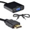 Terabyte HDMI Male to VGA Female Adapter Video Converter | Sound Aux Cable | 1080p Full HD
