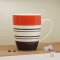 Orange Ring Coffee Mug 2 pcs to Gift to Best Friends, Coffee Mugs, Microwave Safe Ceramic Mugs, (280 ml Each)