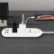 Tizum Extension Board with USB Ports | Universal Spike Guard Power Strip, 3 Sockets, 3 USB, 1 QC 3A | 2M Wire, 3000W 16A