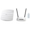 Tp-Link 300Mbps Wireless N Ceiling Mount Access Point Supports Passive Poe, Free Poe Injector, Long Range Coverage, Secure Guest Network & Tl-Wr841N Wireless N Cable & Ue200 Network Adapter-Dual Band