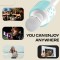Wireless Handheld Bluetooth Karaoke Singing Mic| Portable HiFi Speaker for Singing, Kids, Speech (Blue White)