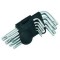 9 Pcs Silver Tone Metal Torx/Star Allen Key Set with Hole from T10-T50