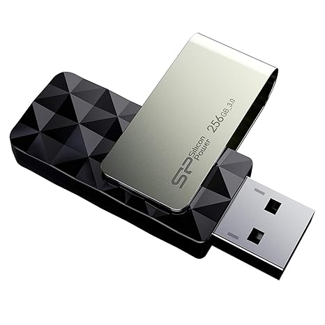 SP Silicon Power 256GB USB 3.0 Flash Drive with Capless Swivel, USB 3.2 Gen 1 Pen Drive USB 2.0 - Blaze B30 Series