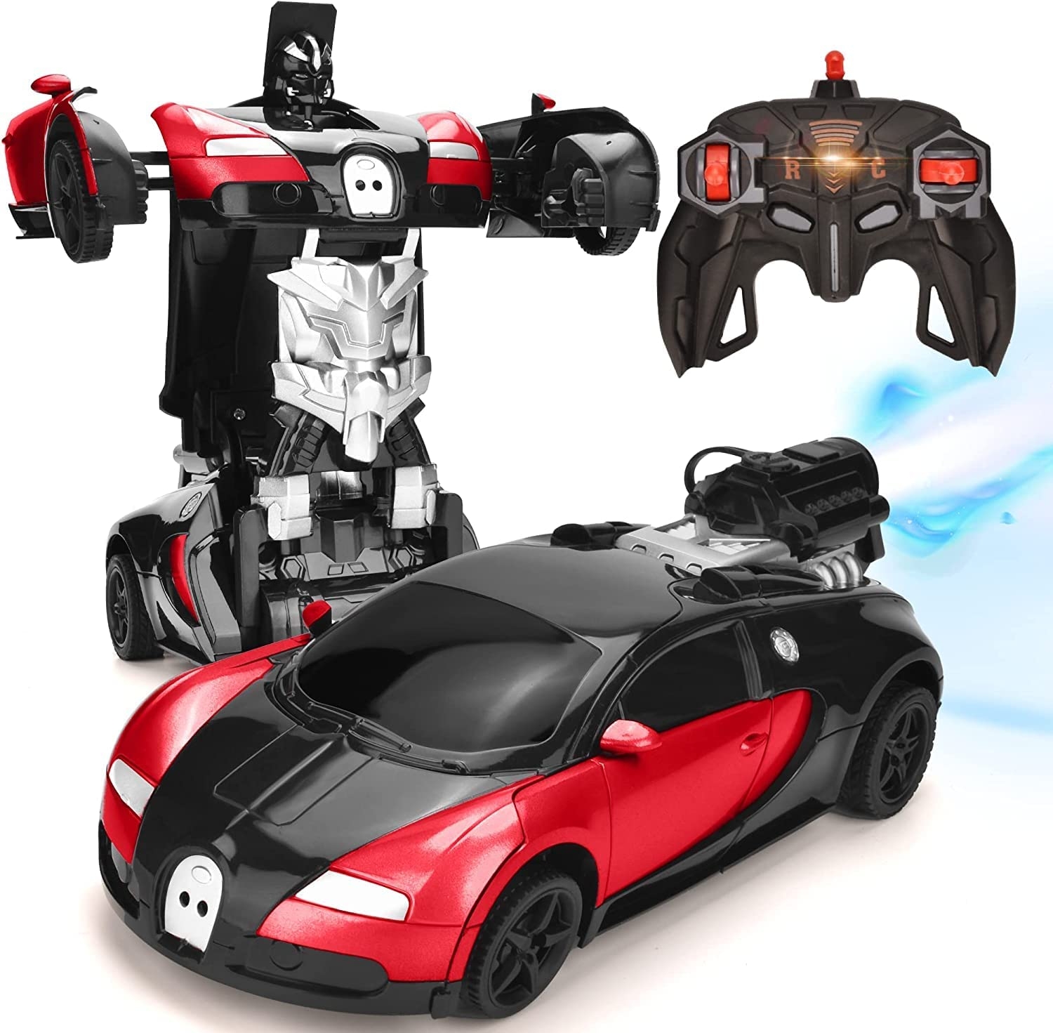 2 in 1 RC Robot Car for Kids, Car to Robot Car for Kids, Remote Control Vehicle with One Button Change, 360°Rotating