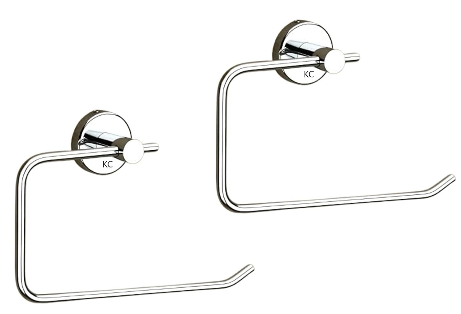 L-Shape Stainless Steel Towel Ring for Wash Basin/Bathroom/Napkin-Towel Hanger - 2 pcs (Chrome)