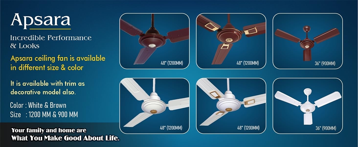 ACTIVA Apsra Brown 390 RPM High Speed Bee Approved 1200mm Blade Sweep Ceiling Fan