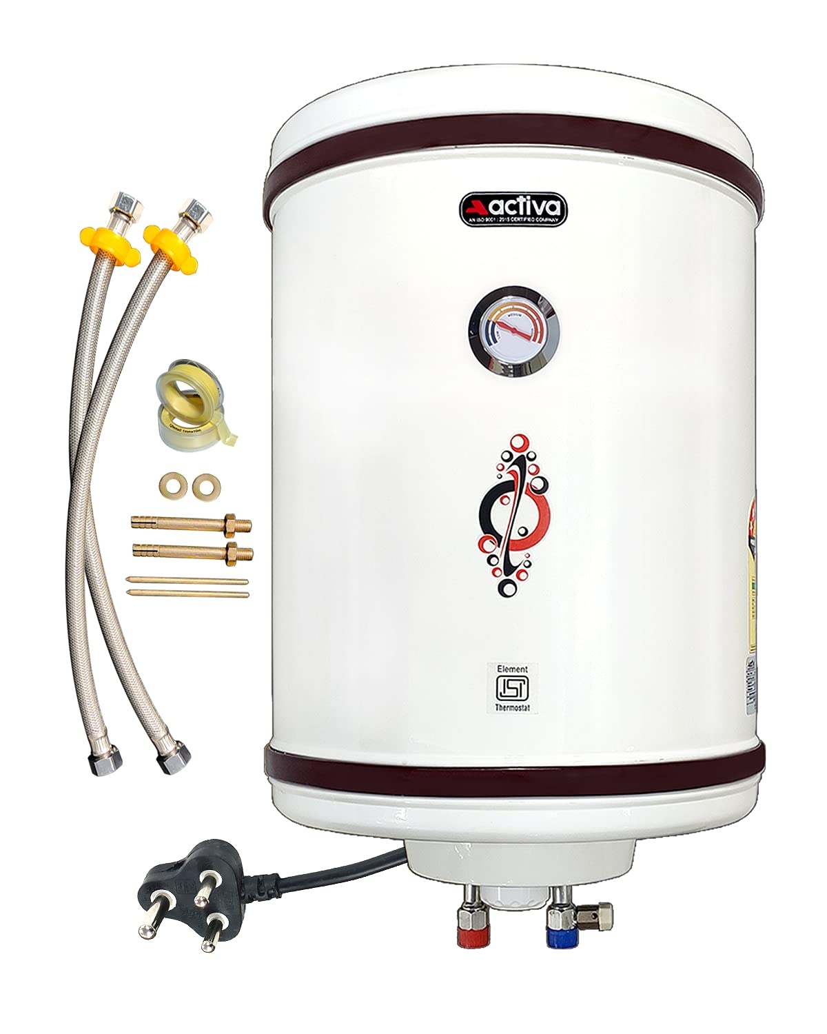 ACTIVA Storage 50 LTR 5 Stars Geyser (.8mm Tank) with Anti Rust Coating, Adjustable Outer Thermostat - 5 Yr warranty
