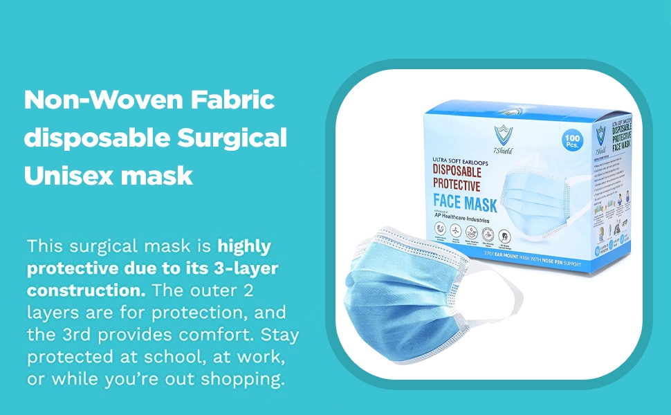 SPN- LO4C5 Non-Woven Fabric disposable Surgical 3Ply Unisex mask