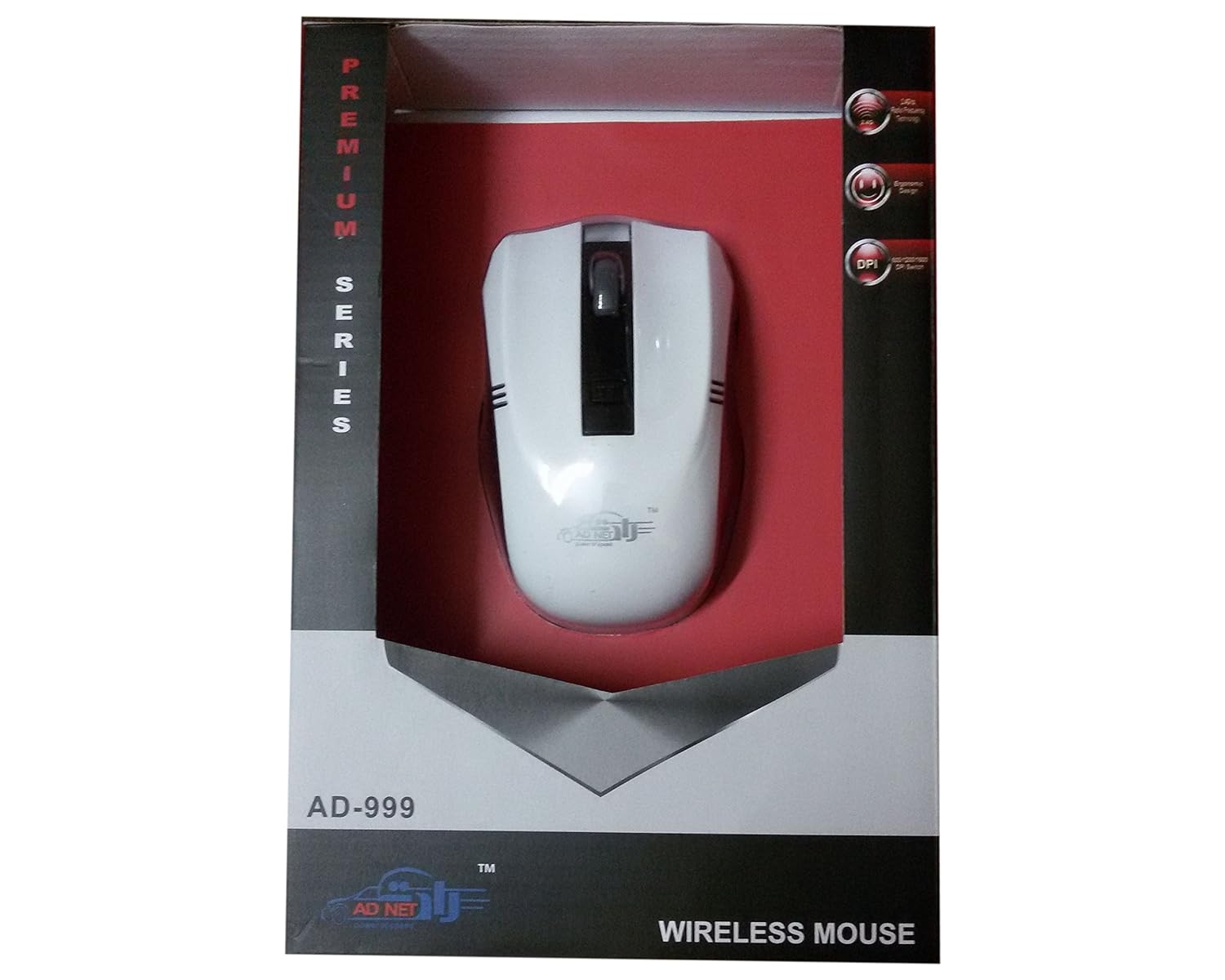 Adnet AD-999 2.4 Ghz Wireless Optical Mouse | upto 1600 DPI Adjustable DPI | USB Dongle