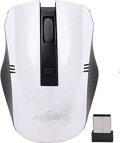 ADNET Ad-999 2.4 Ghz Wireless Optical Gaming Mouse | USB Nano Receiver | Ergonomic (White)