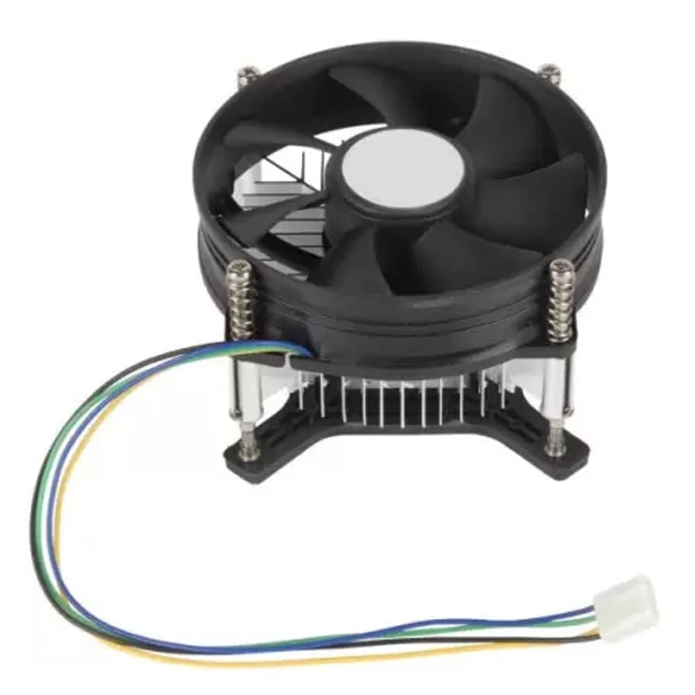 ADNET CPU Cooling Fan for LGA -775/1150/1155/1156 Socket, Motherboard Supported CPU Fan, Aluminum Round Heat fins, 90mm CPU Fan Contains Thermal Paste, (Black)