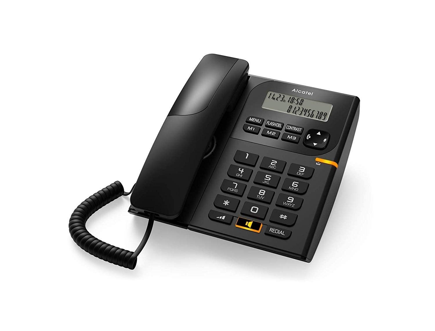 Alcatel New T-58 Black Corded Landline Phone with Caller id & Speaker with Attractive Design