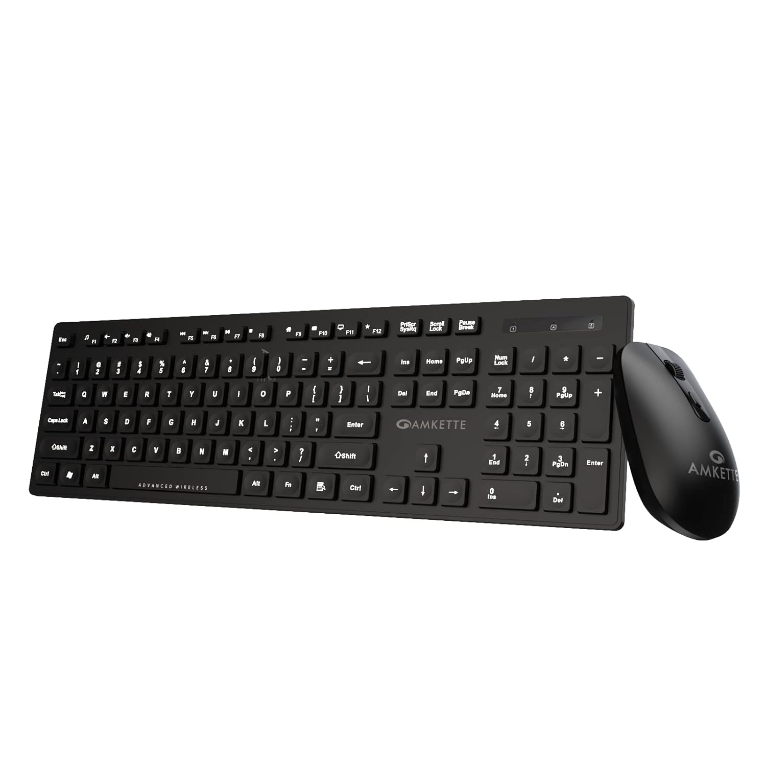 Amkette 2.4G Advanced Wireless Keyboard & 3 DPI Mouse | Auto Sleep Primus  Neo