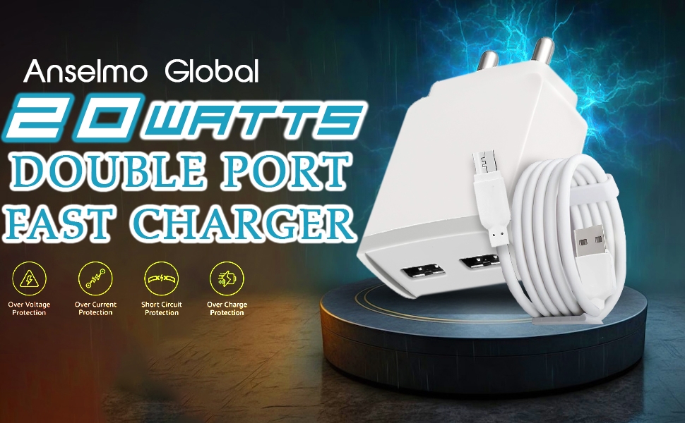 ‎Anselmo Global 20Watts Fast Wall Charging Adapter with Double Port , SPN-MX9E8