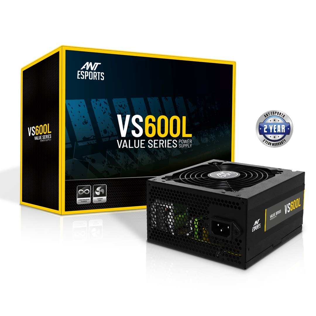 Ant Esports VS700L Non-Modular Gaming Power Supply High Efficiency PSU with 120mm Silent Fan & 1 x PCIe