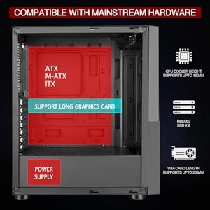 motherbaord support, atx, m-atxm itx graphic card, power supply