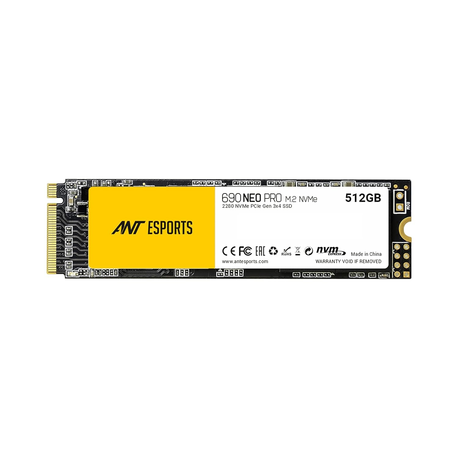 Ant Esports 690 Neo Pro M.2 NVME 512GB Internal Solid State Drive/SSD with NVME PCIe Gen3x4 Drive Supporting The PCI Express 3.1, speeds Upto Read/Write - 3100/2100 MB/s Compatible with PC and Laptop