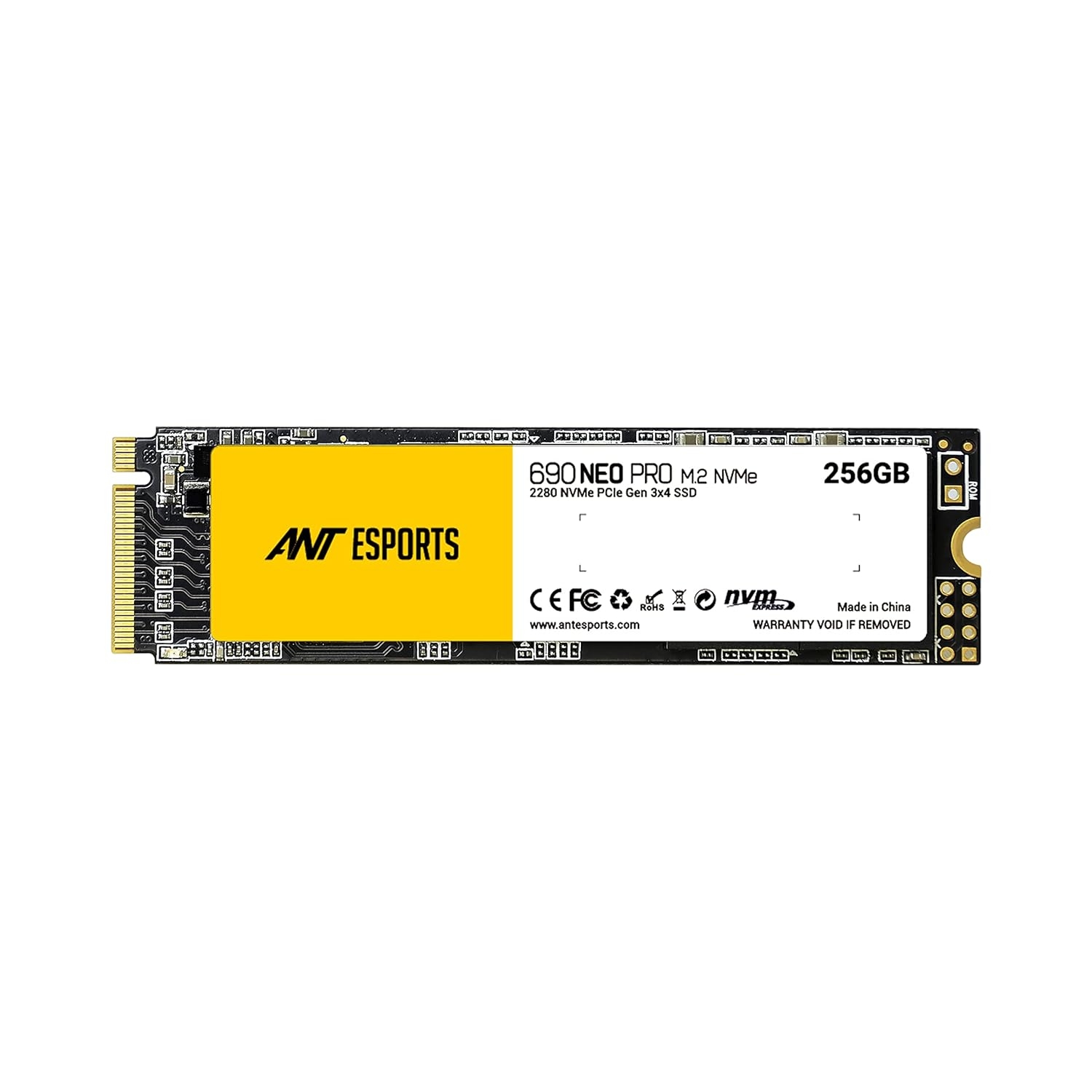 Ant Esports 690 Neo Pro M.2 NVME 256GB Internal Solid State Drive/SSD with NMVE PCIe Gen3x4 Drive Supporting The PCI Express 3.1, speeds Upto Read/Write - 3100/1800 MB/s Compatible with PC and Laptop
