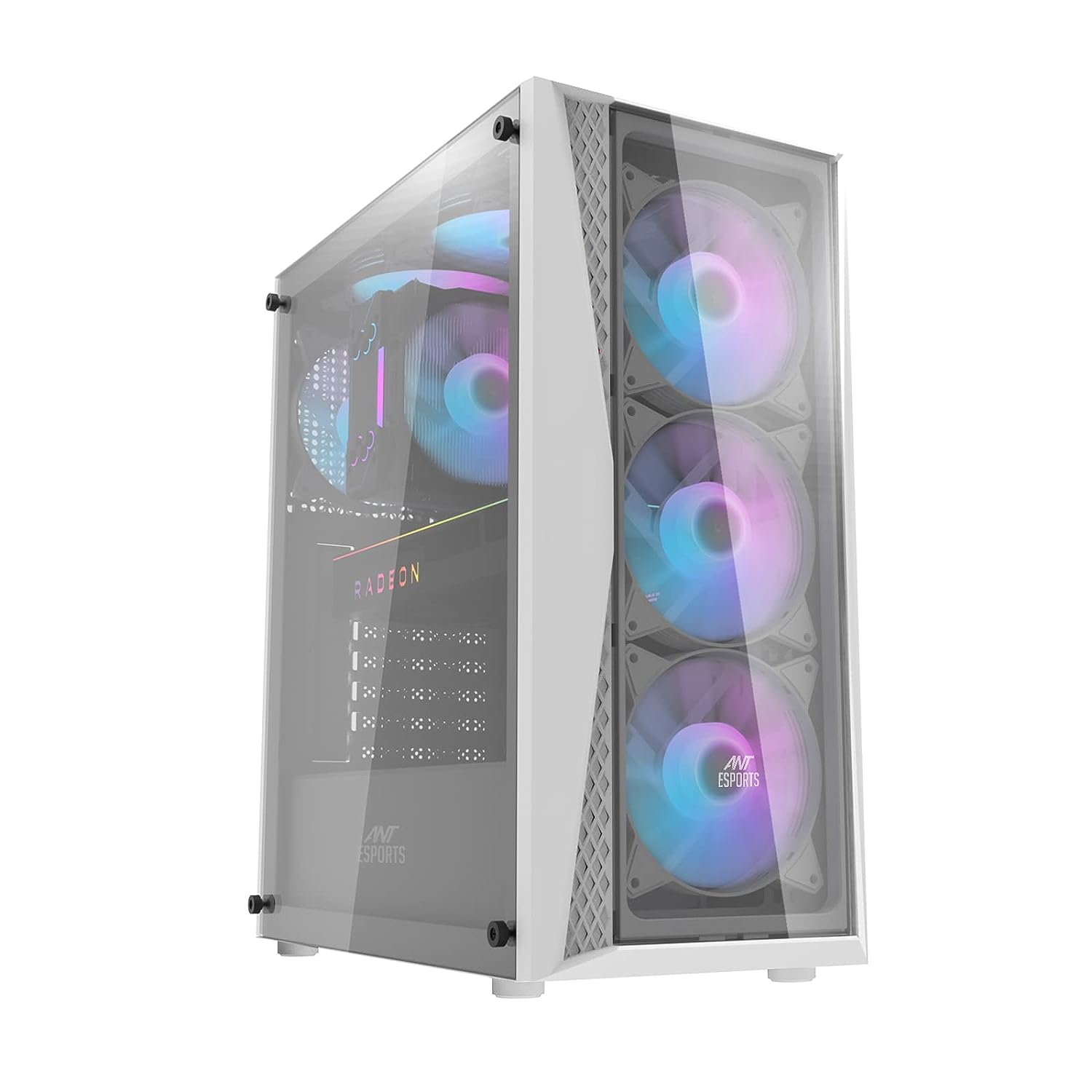 Ant Esports 220 Air Mid- Tower Computer Case/Gaming Cabinet - White | Support - ATX, M-ATX, ITX | Pre-Installed 3 x 120mm Front Fans and 1 x 120mm Rear Fan