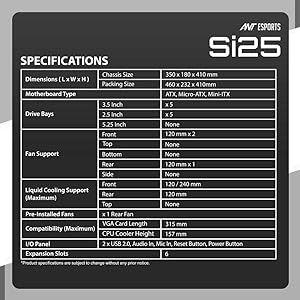 ant esports si25 specifications