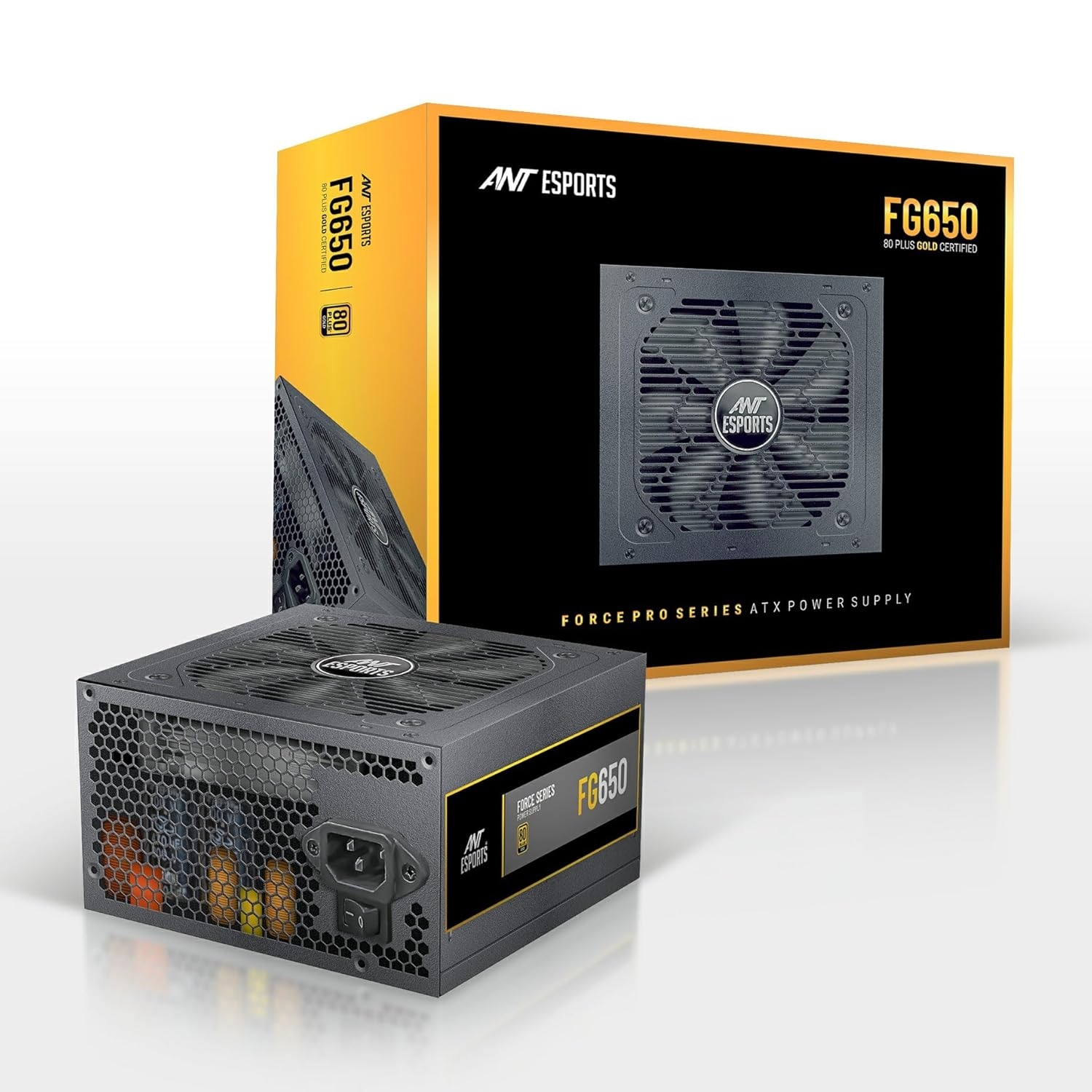 Ant Esports FG650 Gaming Power Supply I Force Series 80 Plus Gold Certified PSU I 120mm Silent Fan I 8 Pin (4+4) CPU connector I 3 Years Warranty SMPS Power Supply Units