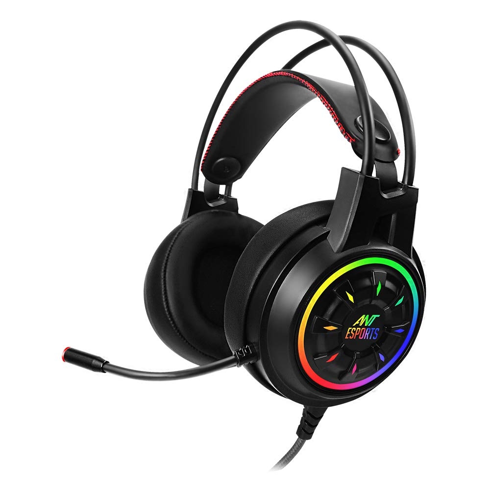Ant Esports H707 HD RGB Wired Gaming Headset | Noise Cancelling Over-Ear Headphones with Mic for PC / PS4 / Xbox One/Nintendo Switch/Mac