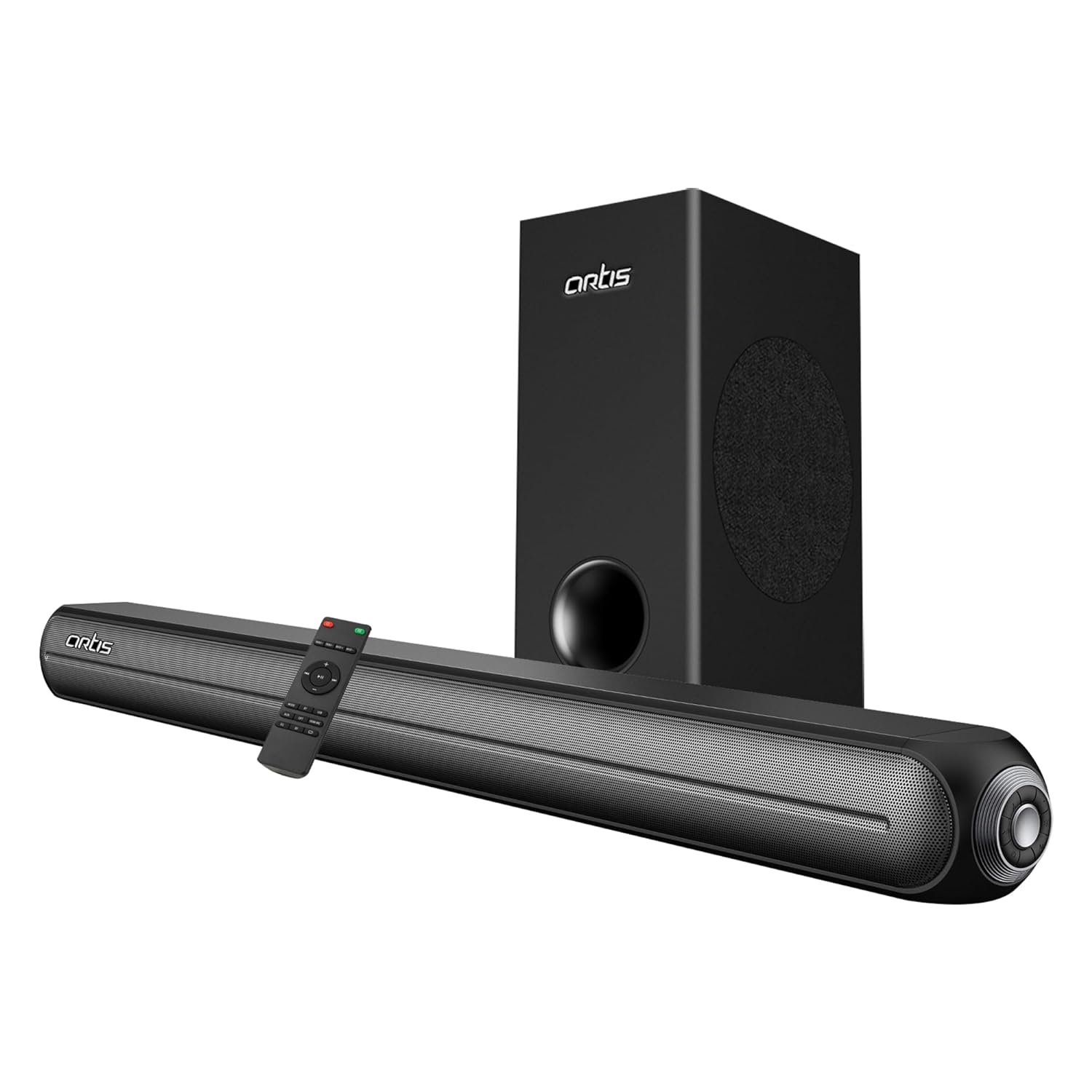 Artis X700 2.1 CH 120 Watts Bluetooth Sound bar with Wired Subwoofer & Multiple Input Modes: Bluetooth/HDMI (ARC) / AUX in/Optical/USB Pen Drive Input