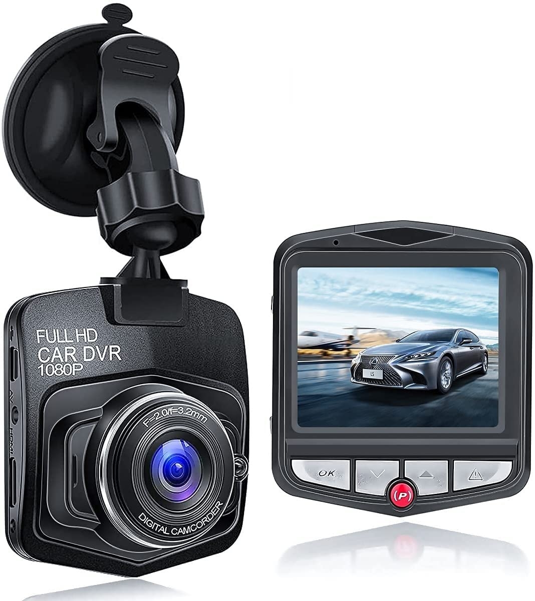 AUSHA® 1080P Full HD Car Dash Camera with Night Vision, G Sensor, Loop Recording, 128 GB SD Card Support (D6 Dash Camera)