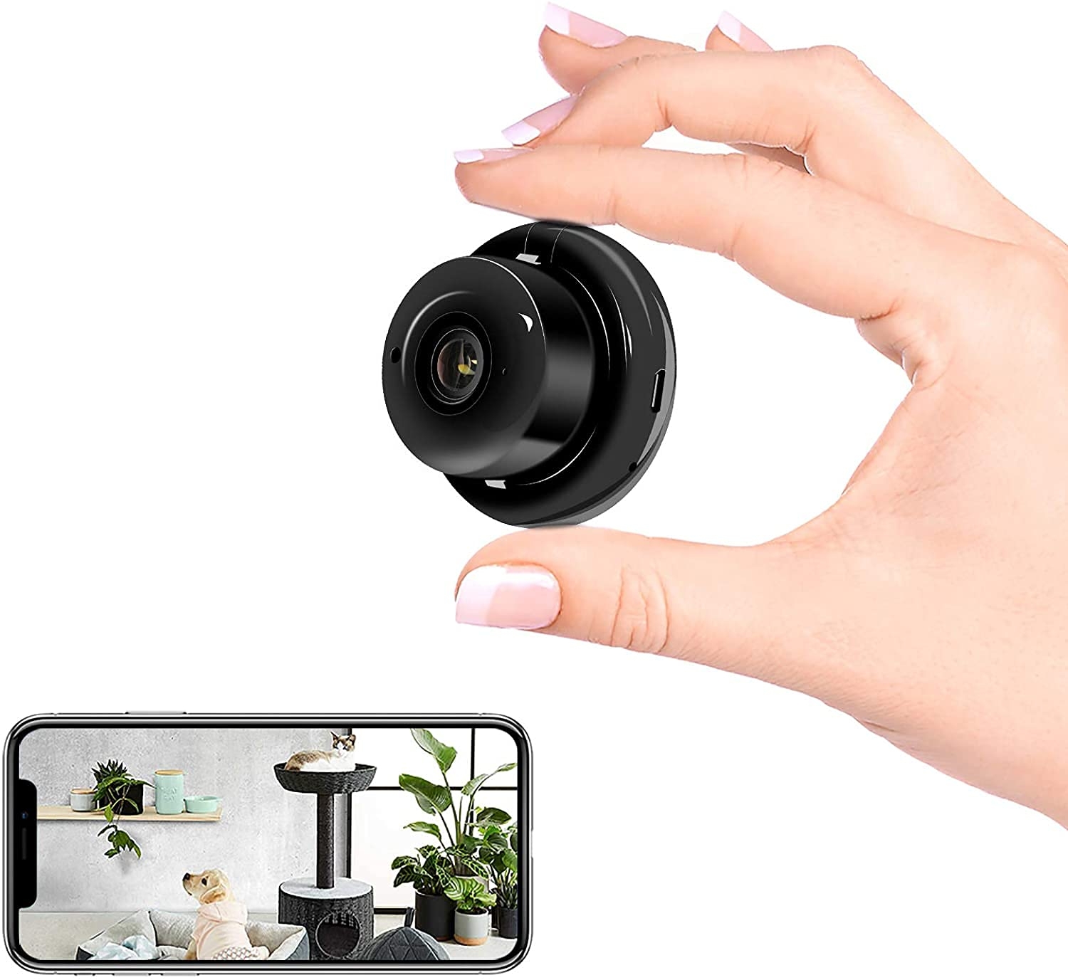 AUSHA® Security Camera-1080P WiFi Security Camera with Audio and Video- Nanny Camera with Night Vision, Smart Motion Detection for Home & Office