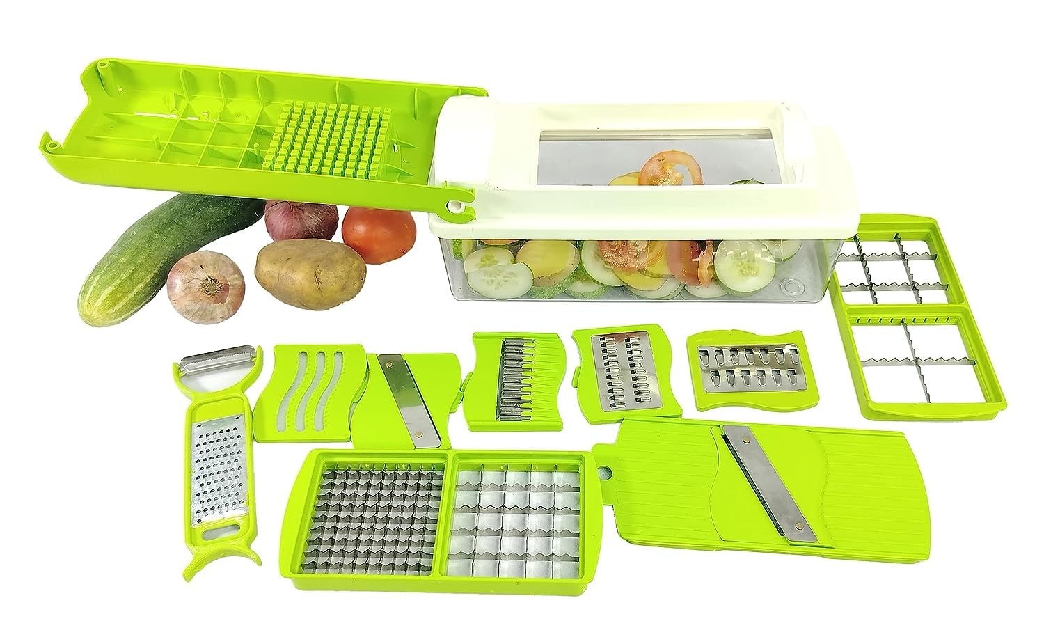 13 in 1 Multipurpose Vegetable & Fruit Chopper, Dicer Cutter Grater Slicer for Kitchen