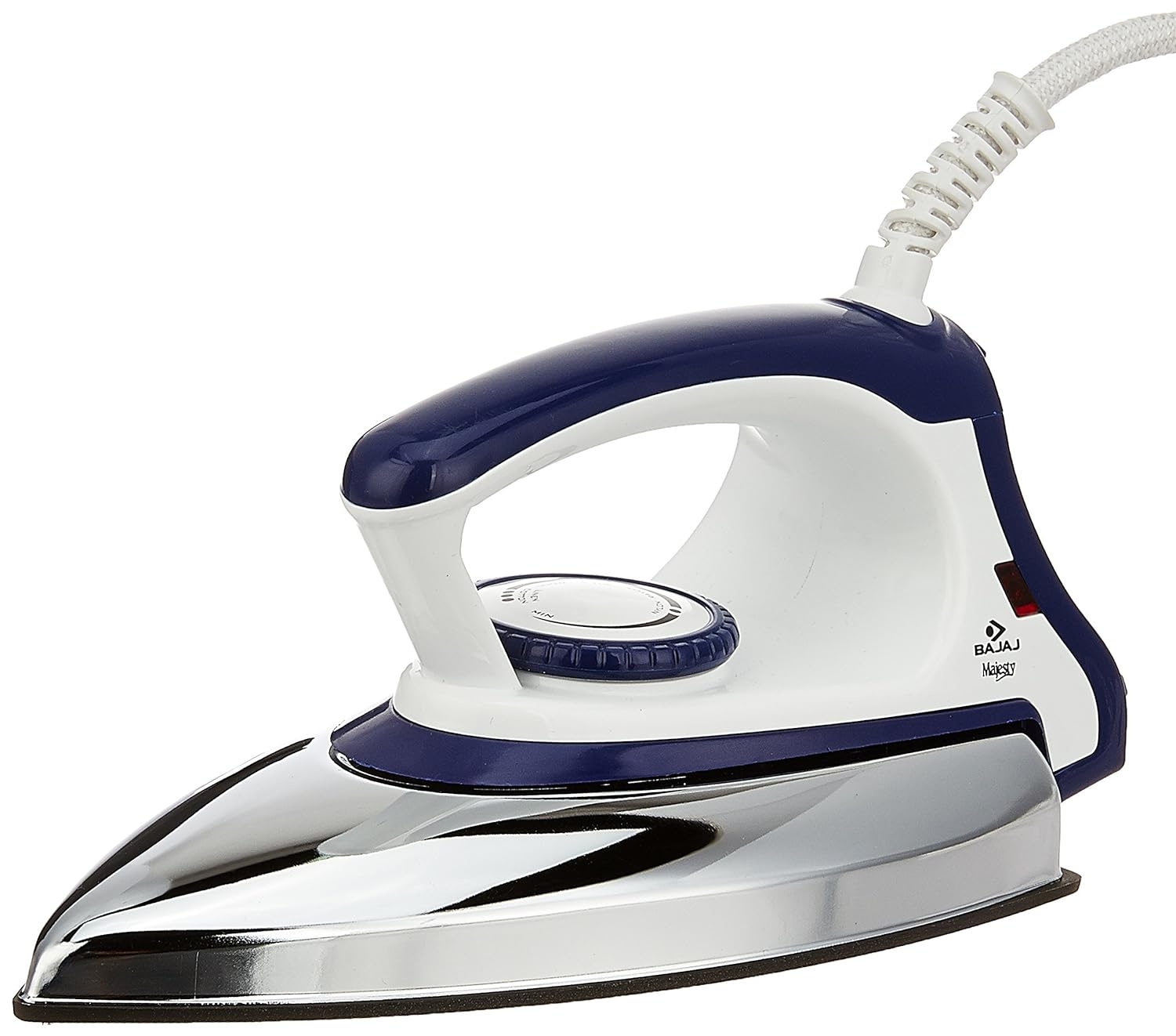 Bajaj Majesty DX-11 1000W Dry Iron with Advance Soleplate & Anti-bacterial German Coating Technology, White & Blue