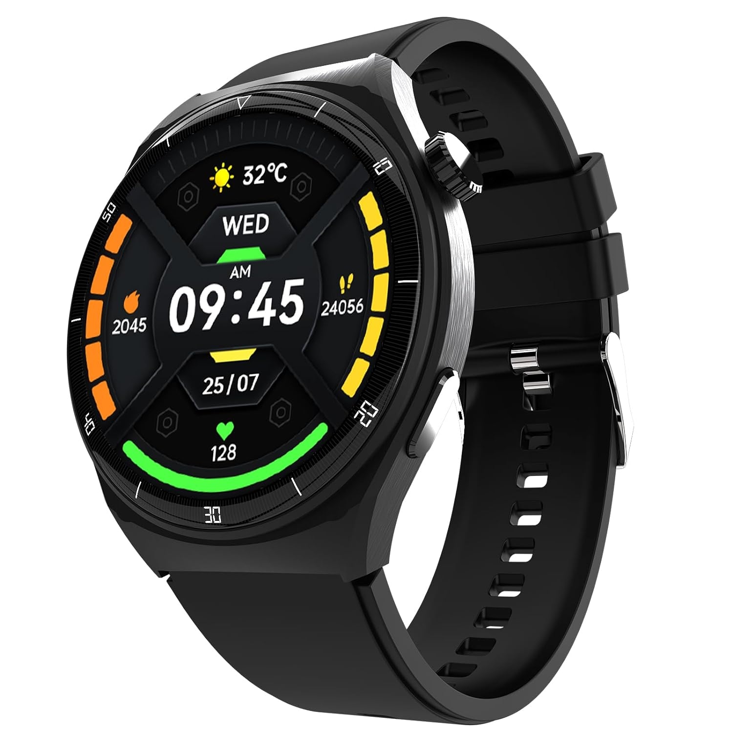 beatXP Vega X 1.43 AMOLED Display BT Calling Smart Watch, Metal Body, Rotary Crown, 466*466P, 500 Nits Brightness