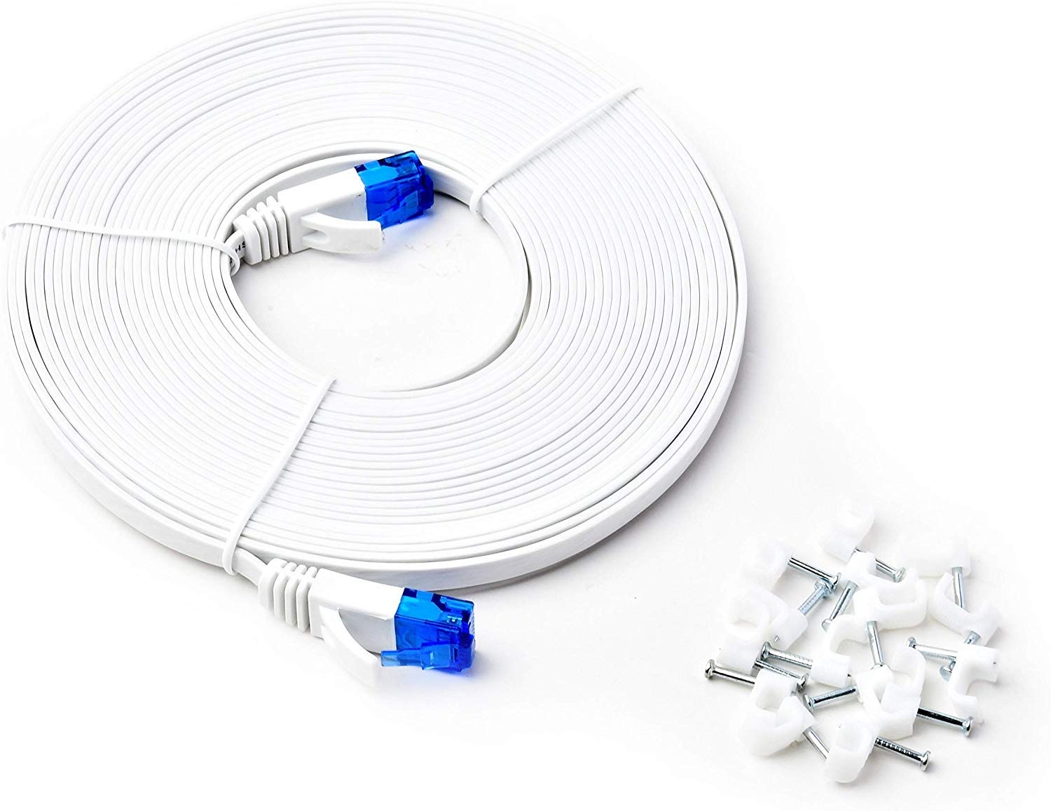 BlueRigger Cat 6 Ethernet Cable | Flat Internet Network LAN Patch Cords | Computer Wire/Cable. (50 Feet/15 Meters)