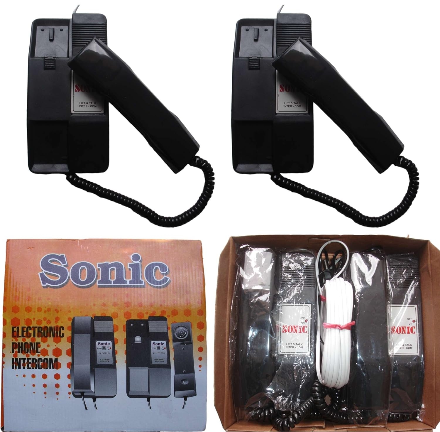 Sonic Intercom System with 2 Phones | Corded