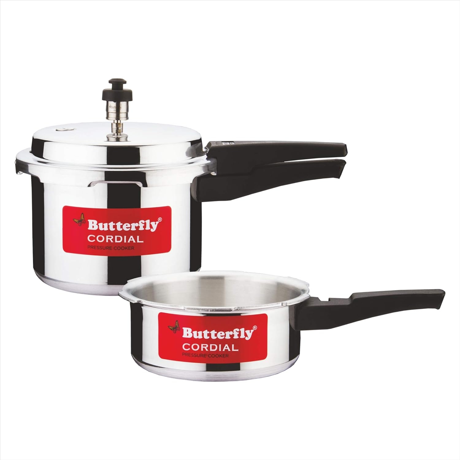 Butterfly Cordial 2 L, 3 liter Induction Bottom Outer Lid Pressure Cooker (Aluminium, Silver), Small