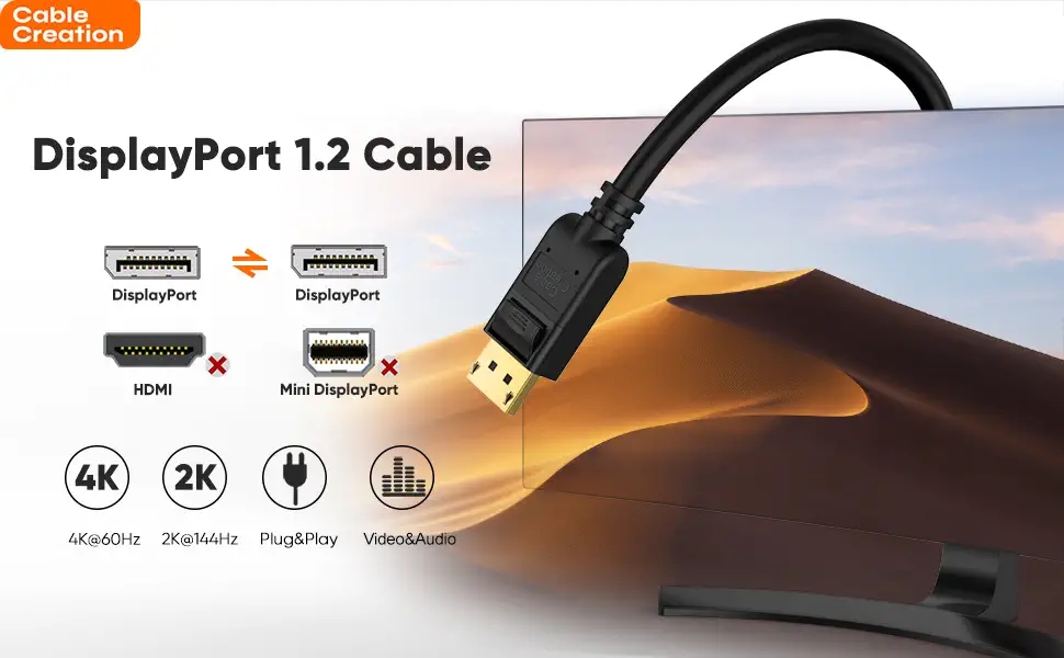  CableCreation DisplayPort to DisplayPort Male to Male Cable 
