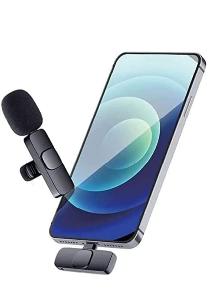 2 in 1 K8 Wireless Microphone | Digital Mini Portable Recording Clip Mic with Receiver for Online Class, Zoom Call