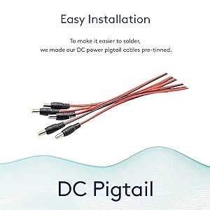 Male Power Pigtail Cable Male Connectors DC Cable