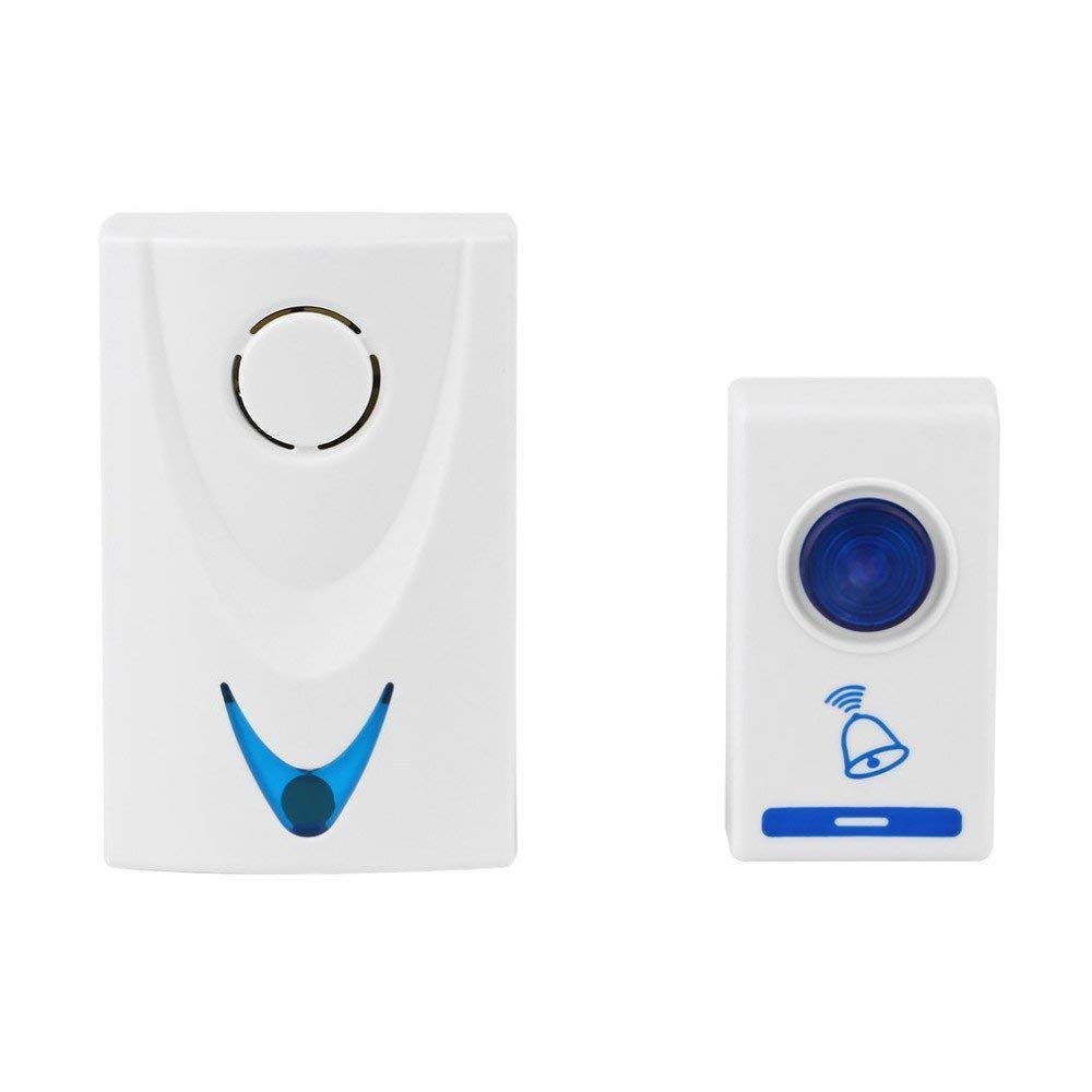 Plastic Wireless Remote Control Door Calling Bell (White)