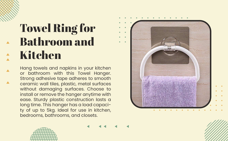 towel ring for bathroom hand towel holder self adhesive towel holder adhesive napkin hanger for wash
