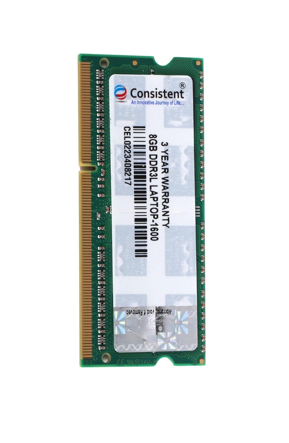 Consistent 8GB DDR3 1600 Laptop RAM, Plug-and-Play, No Additional Drivers Required with 3 Year Warranty