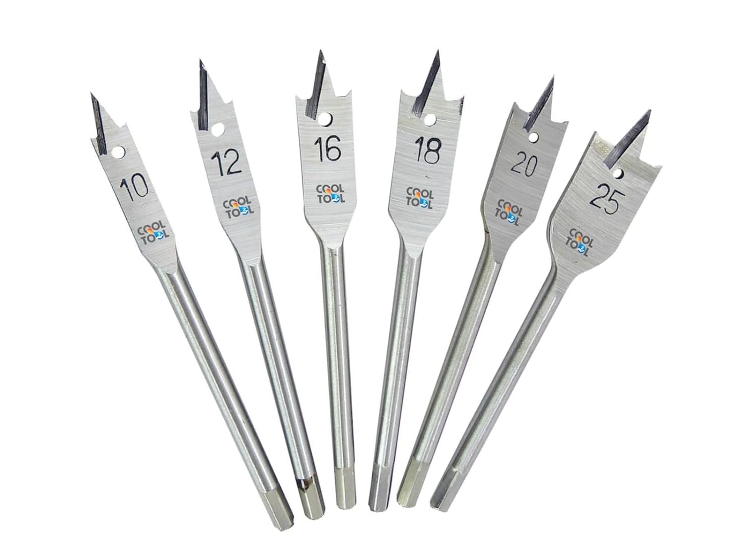 6 Pieces Hex Drill Bits set For Spade Boring In Wood, Plastic(10, 12, 16, 18, 20, 25 mm), Heat Treated High-Carbon Steel