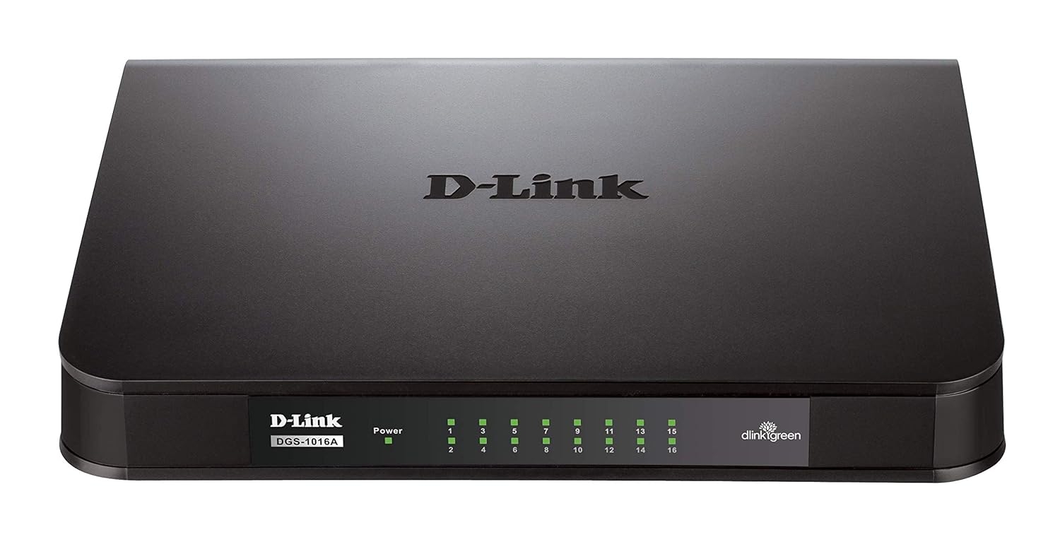 D-Link DGS-1016A 16-Port Gigabit Unmanaged Switch Fast Ethernet Network