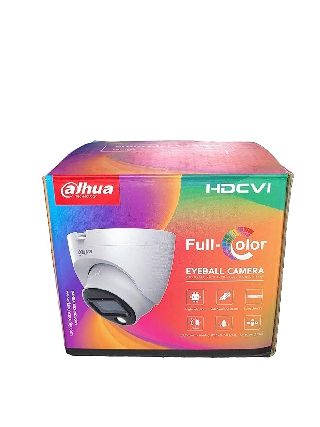 Dahua 2MP HD(3.6mm) Full Color Eyeball Dome Camera DH-HAC-HDW1209TLQP-LED