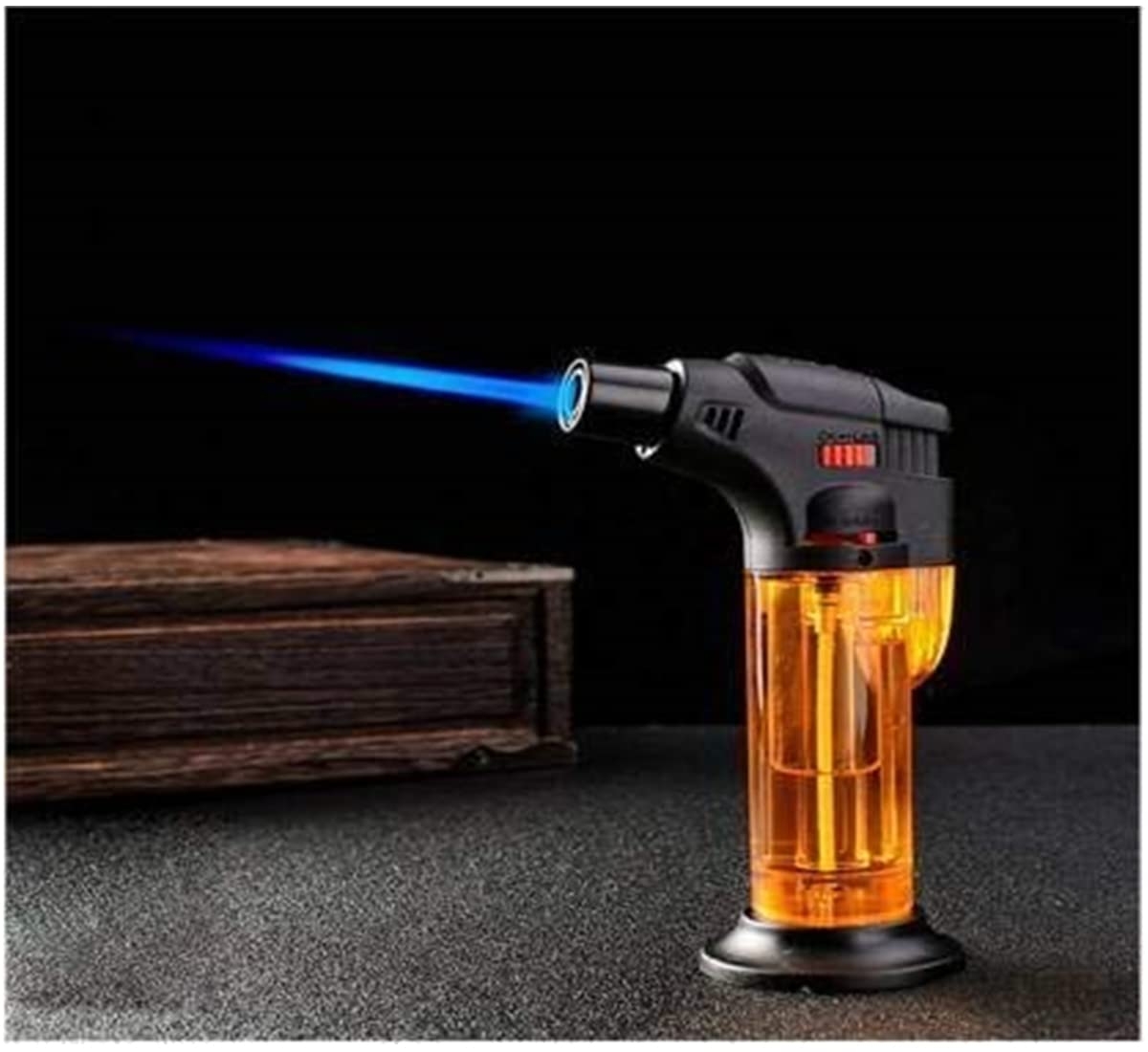Debire Jet Flame Gas Lighter | Windproof ABS Strong Plastic Handy Liter, Built-in Safety Lock, Multicolored (Red/Black/Orange/Green/Blue) (Pack of 1) Cigarette Lighter